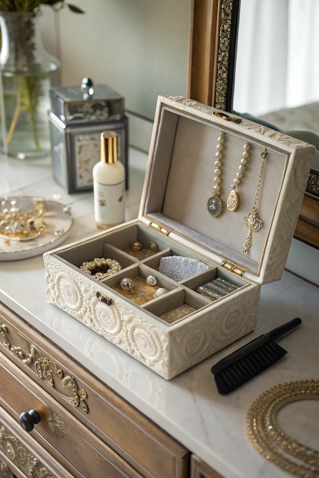 Elegant, space-saving jewelry box