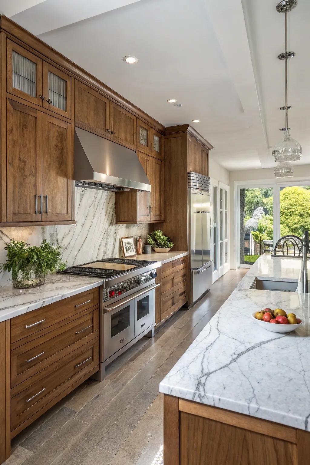 Mixing different feels improves the visual appeal of your kitchen.