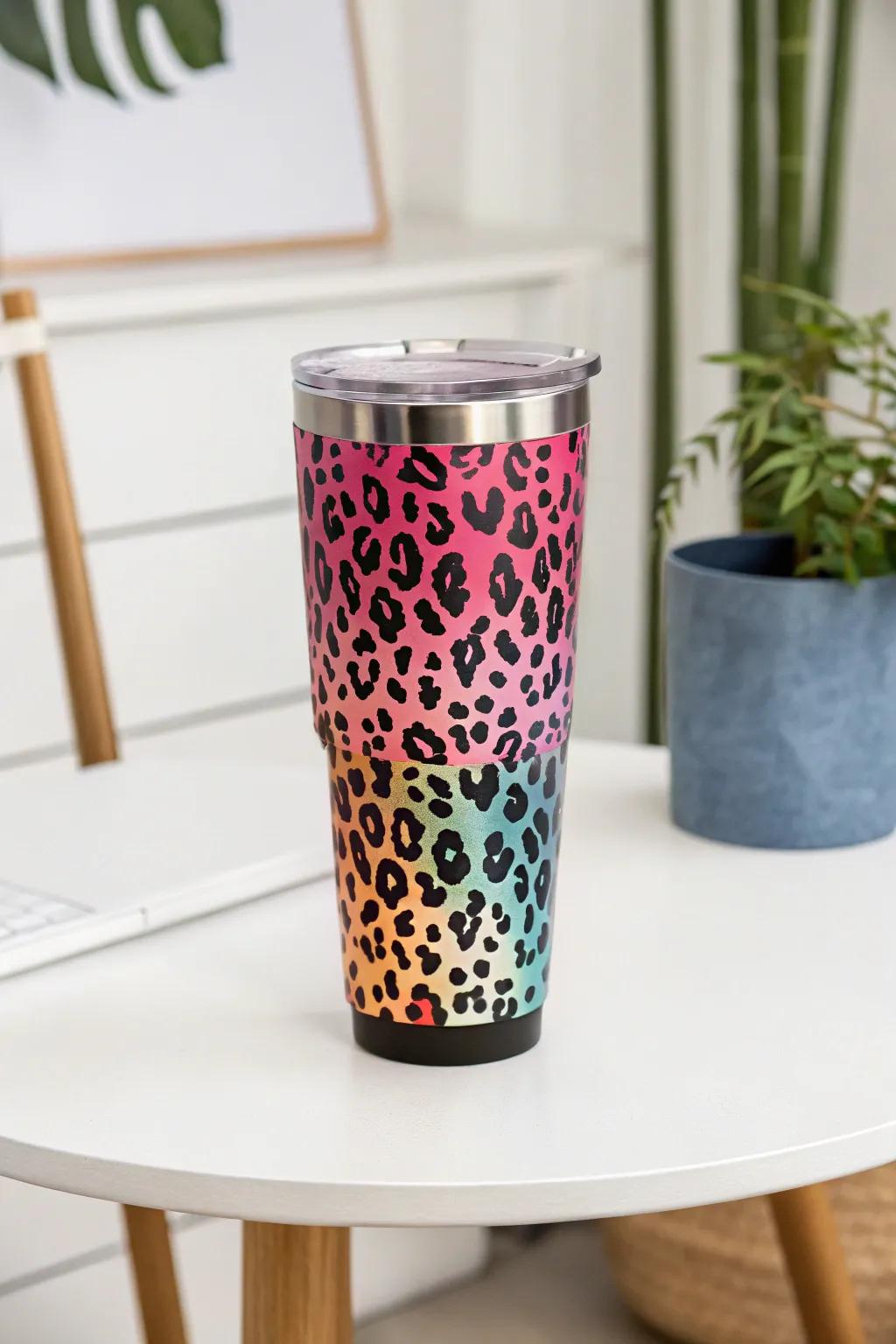 A contemporary gradual design that contributes a hint of glamour to animal spots.