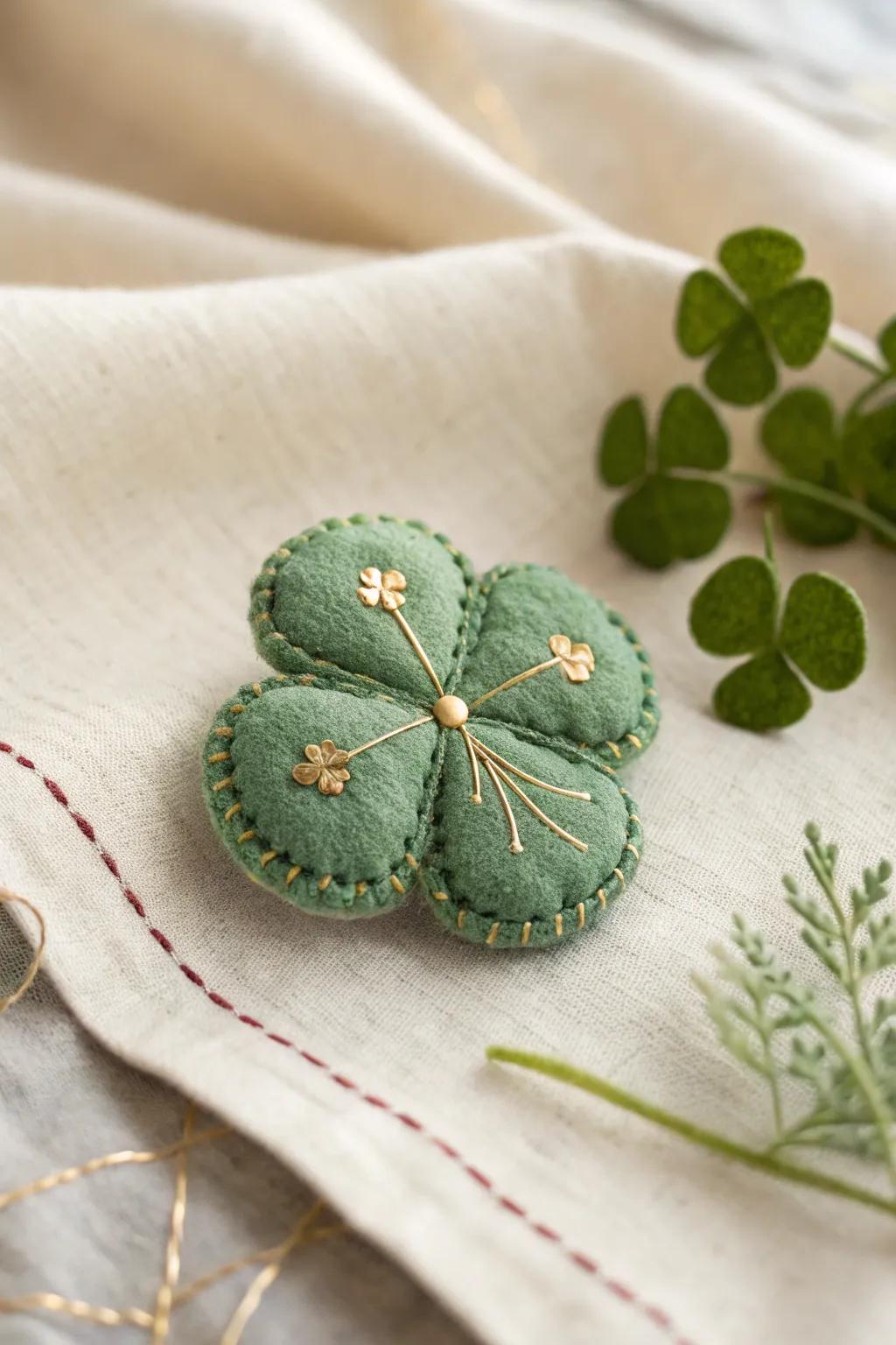 Boost your St. Patrick's Day style with these delightful shamrock fasteners, made with love and simplicity.