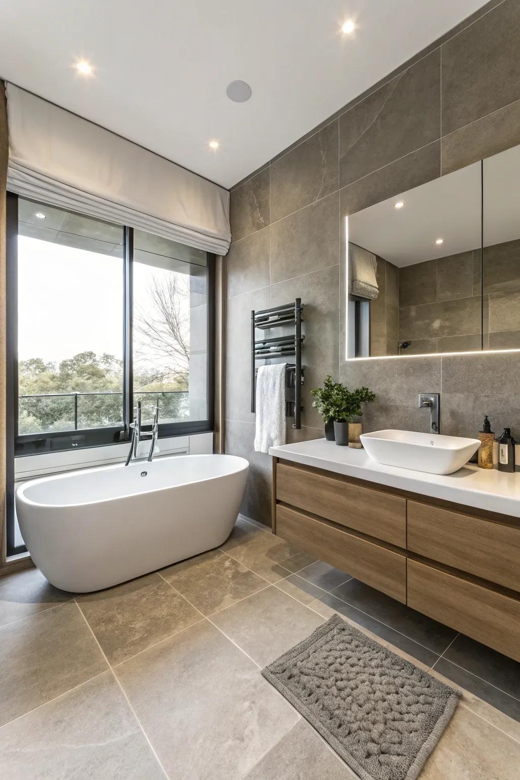 Neutral colors create a calm and sophisticated ambiance.