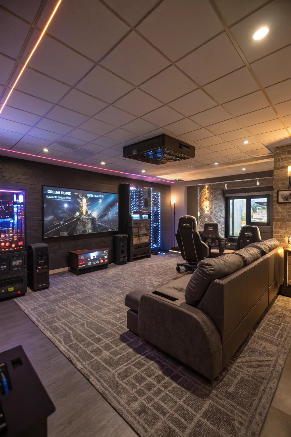 Venture into virtual landscapes carefully with a dedicated VR zone in your basement.
