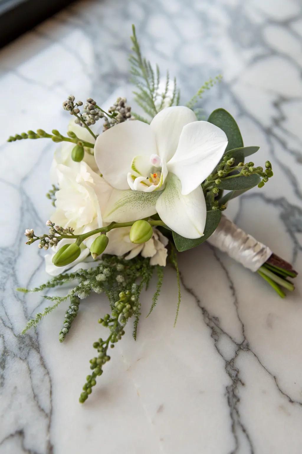 Jewel bloom boutonnieres exude sophistication and grace.
