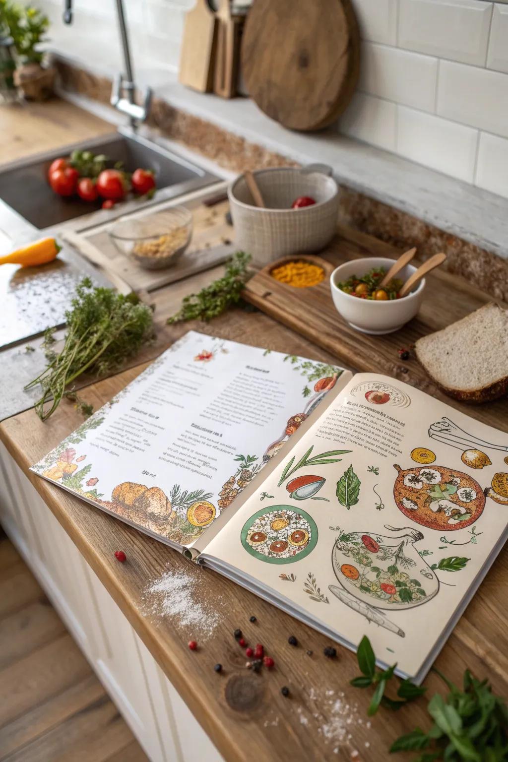 Creative sketches inject a creative flair into your menu.
