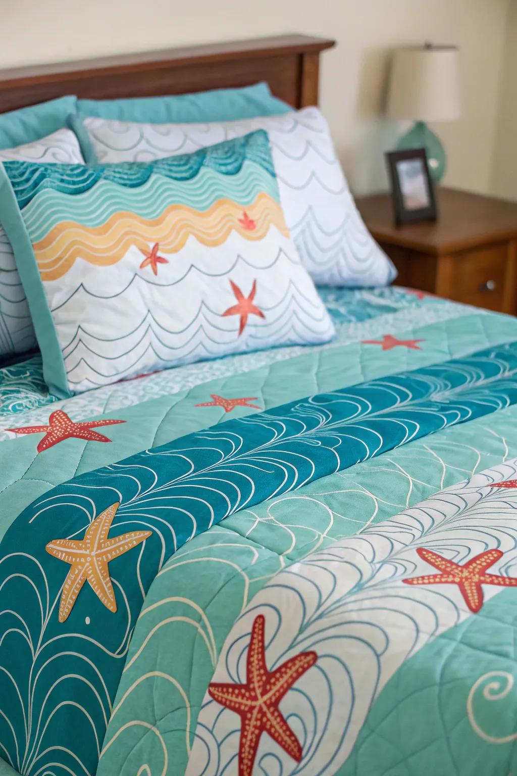 Bedding that calls for dreams of the ocean.
