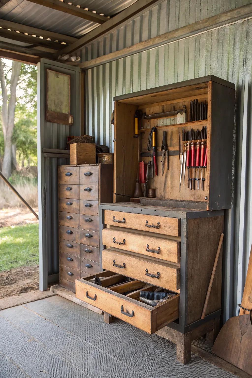 Old furniture gets a new lease of life as storage.