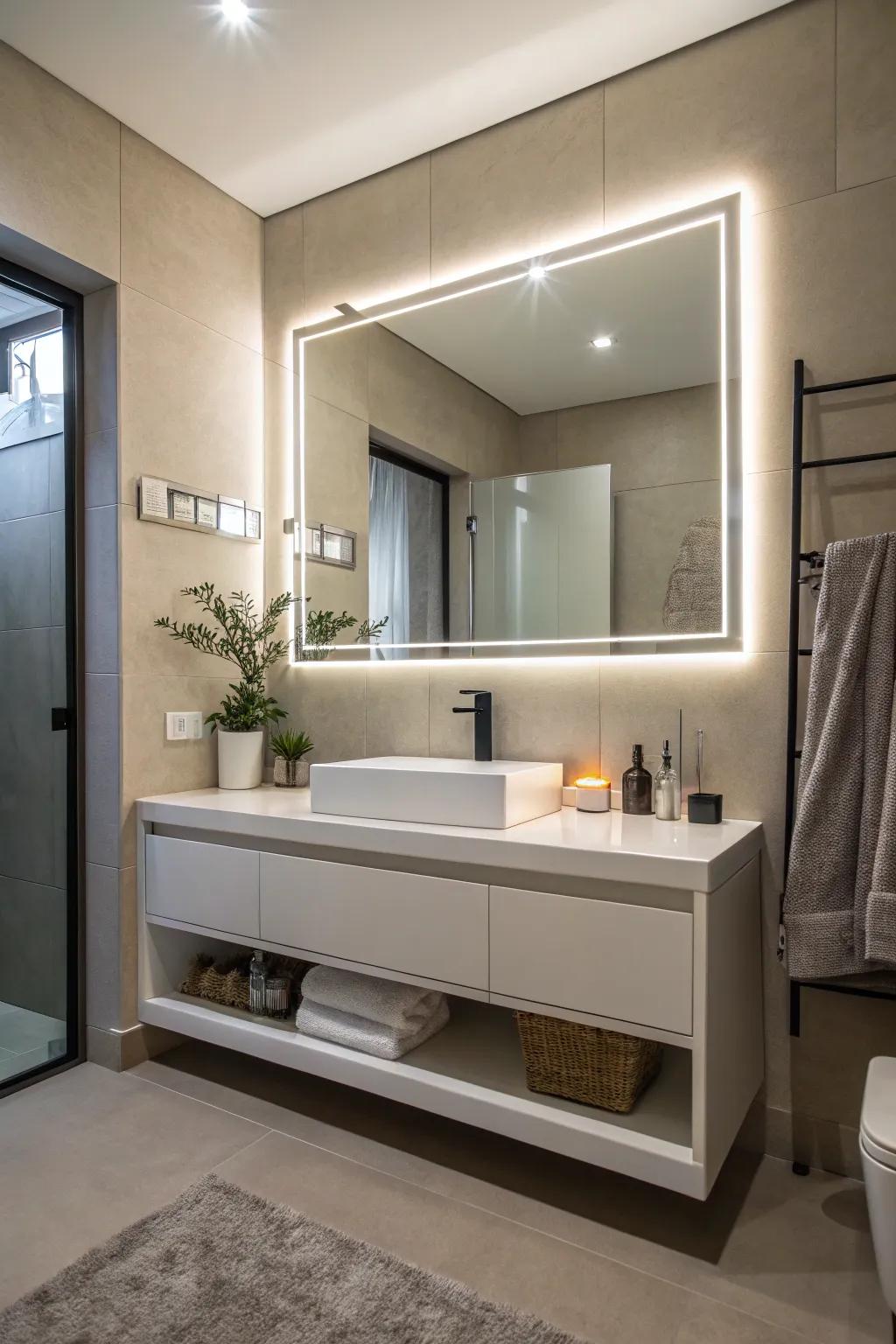 Bathroom mirrors combine function with style.