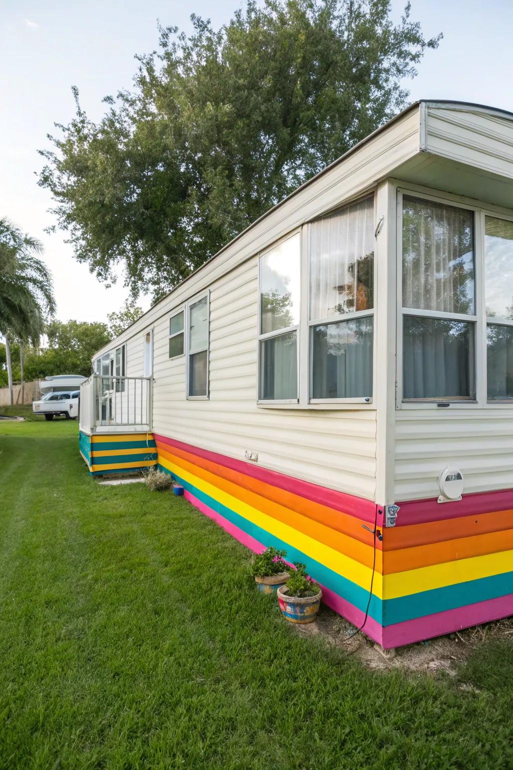 Plastic baseboards are a cost-effective and adaptable choice for mobile dwellings.