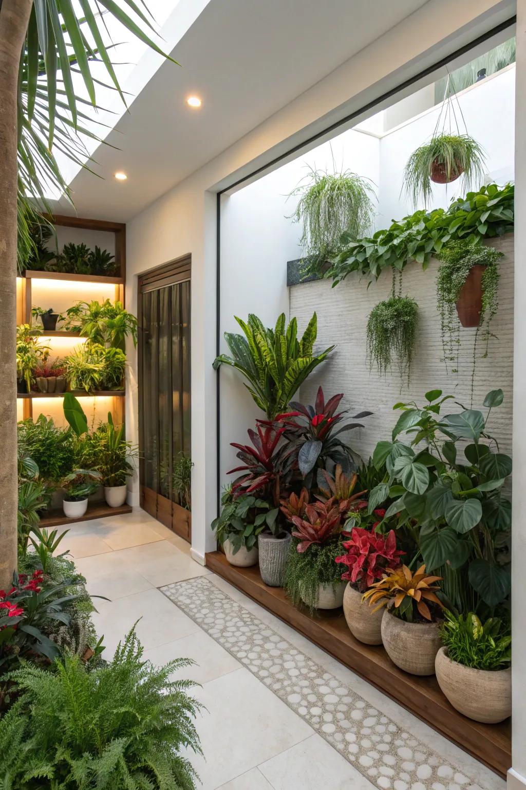 Add plants to your alcove for a touch of natural beauty.