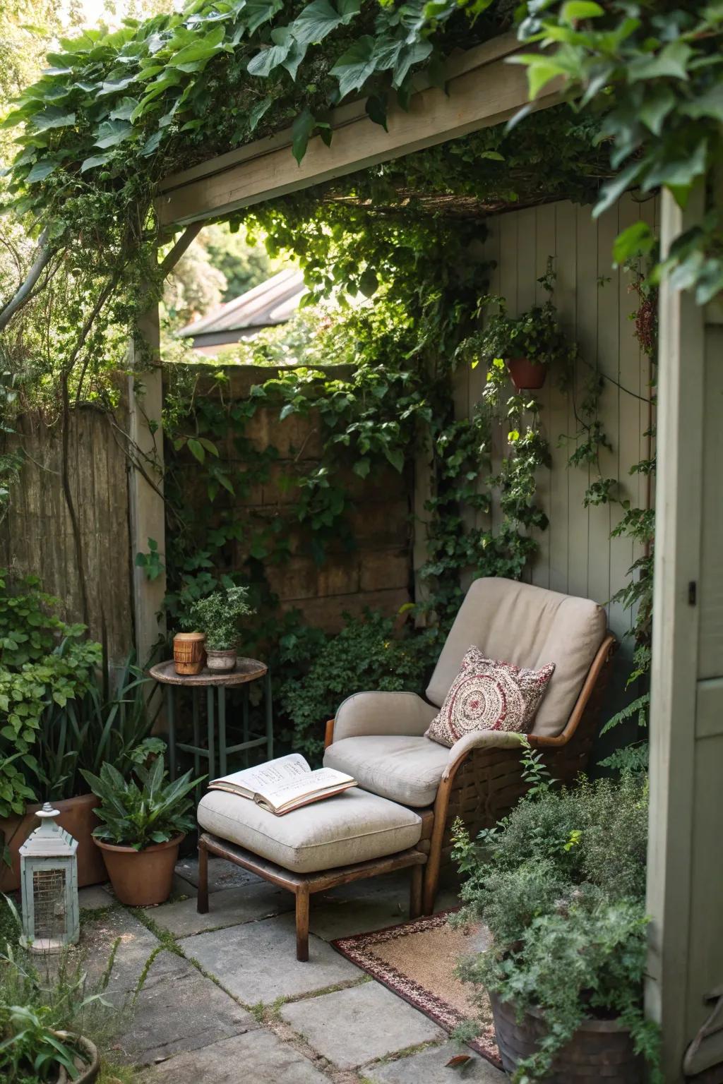 A confidential nook offers a tranquil haven in your garden.