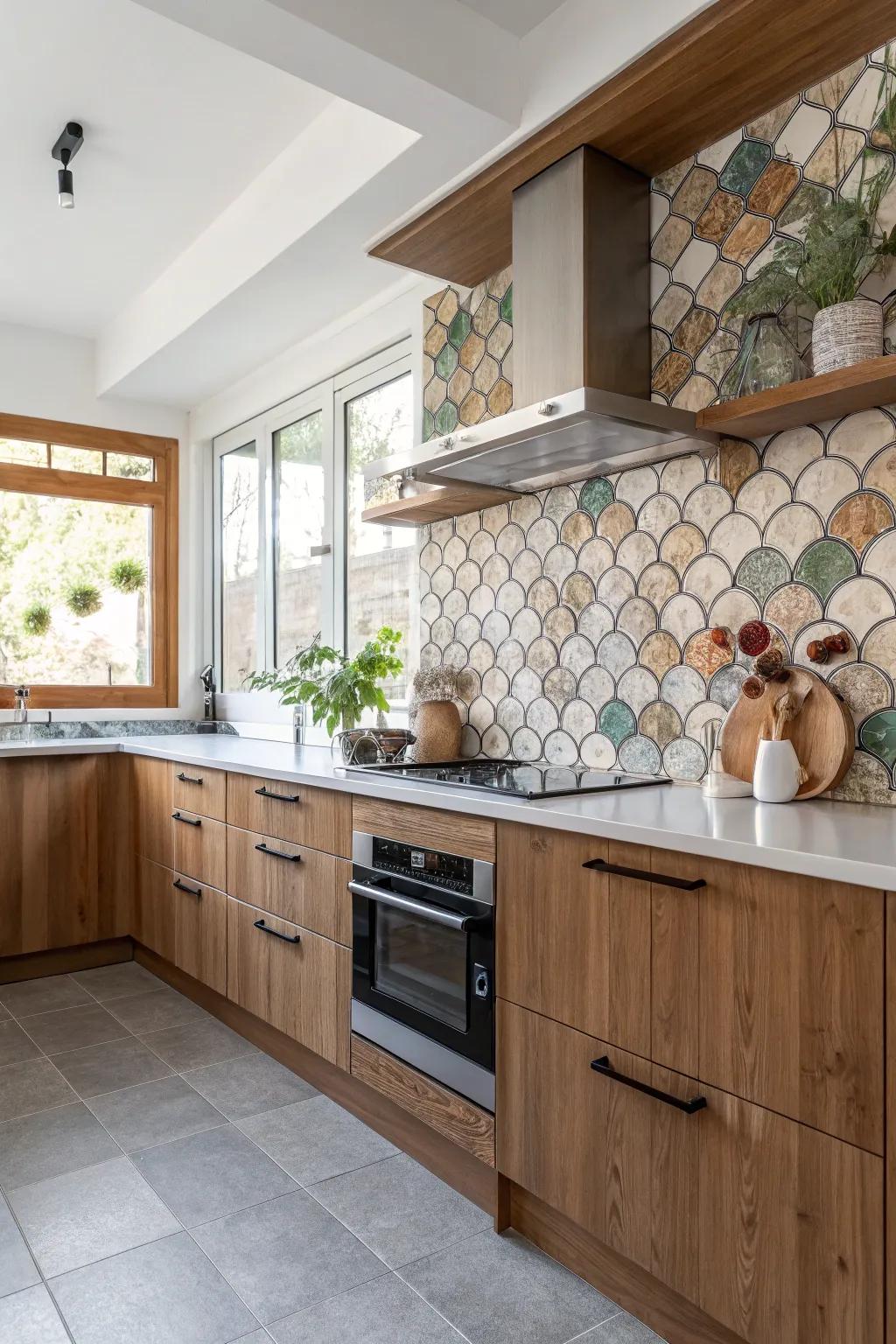 Eco-friendly tiles merge sustainability with style.