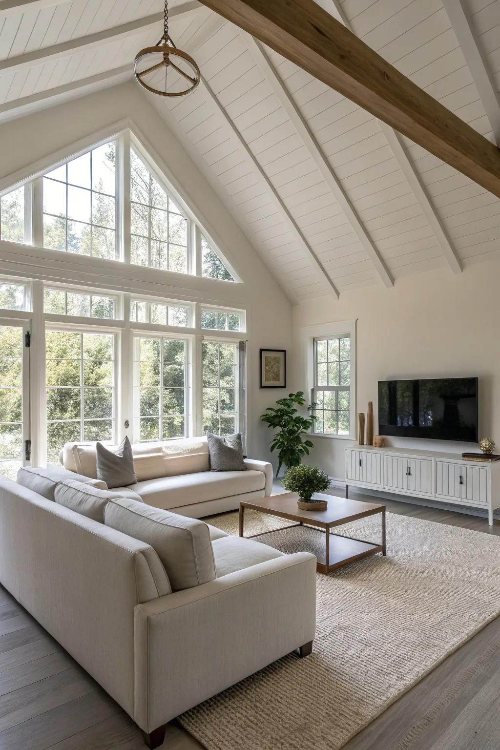 Minimalistic decor enhances the sleek and spacious feel of this living room.