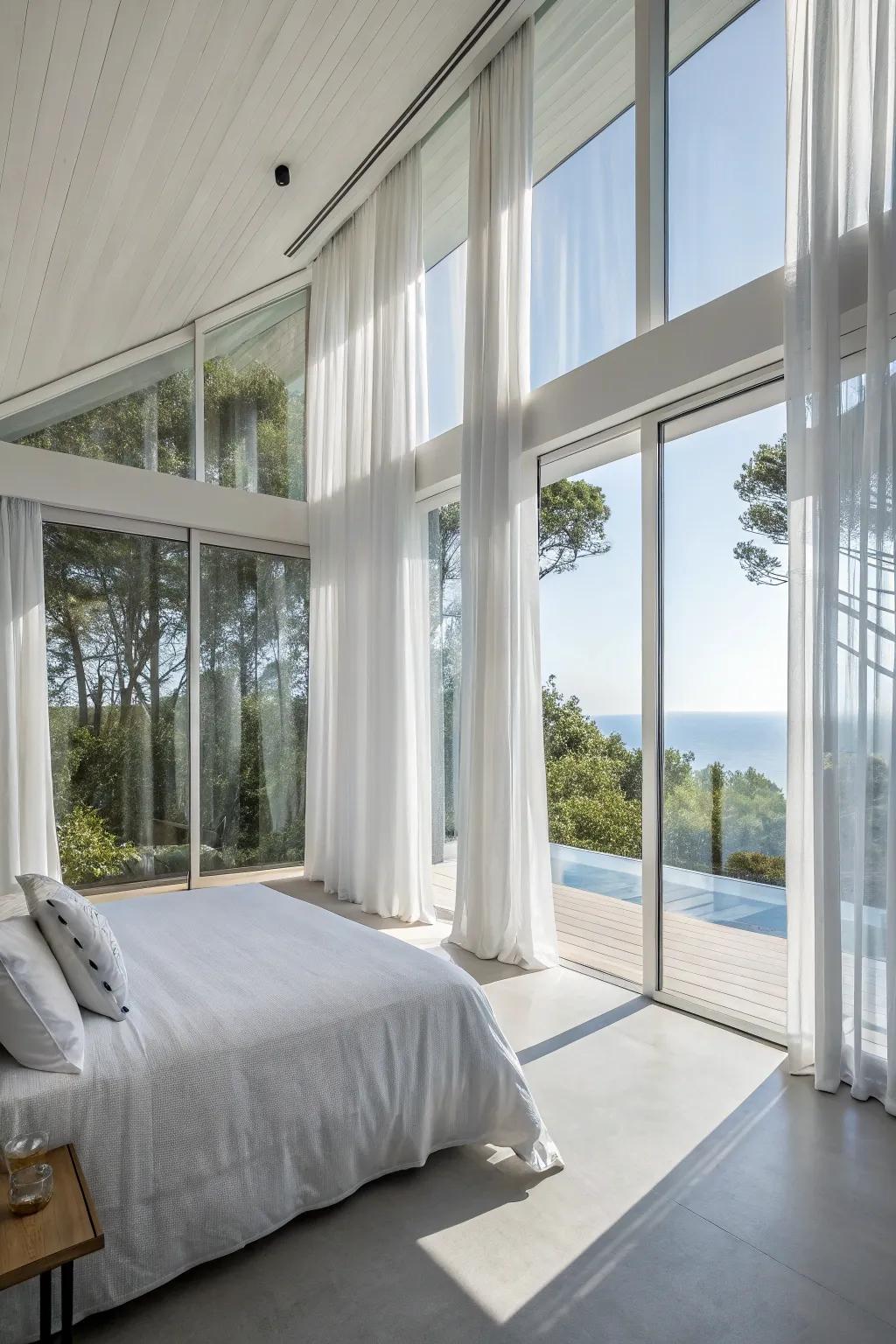 Big windows bring in lots of light.
