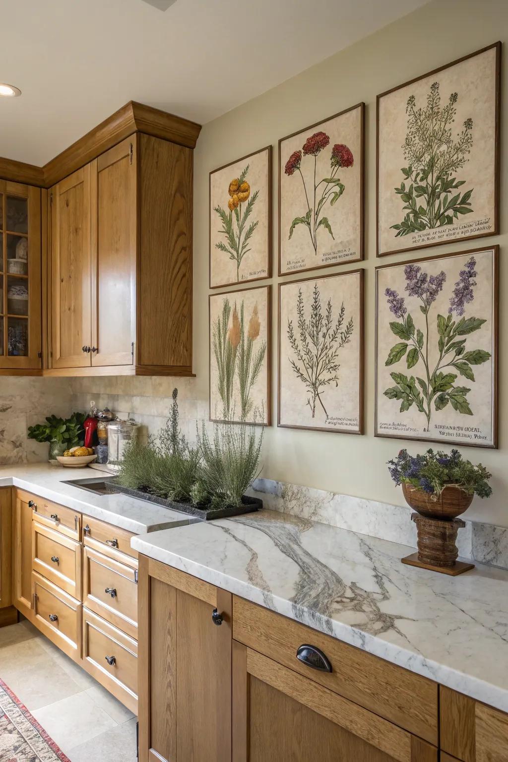 A vibrant herb-themed botanical set, bringing a natural touch into the kitchen.
