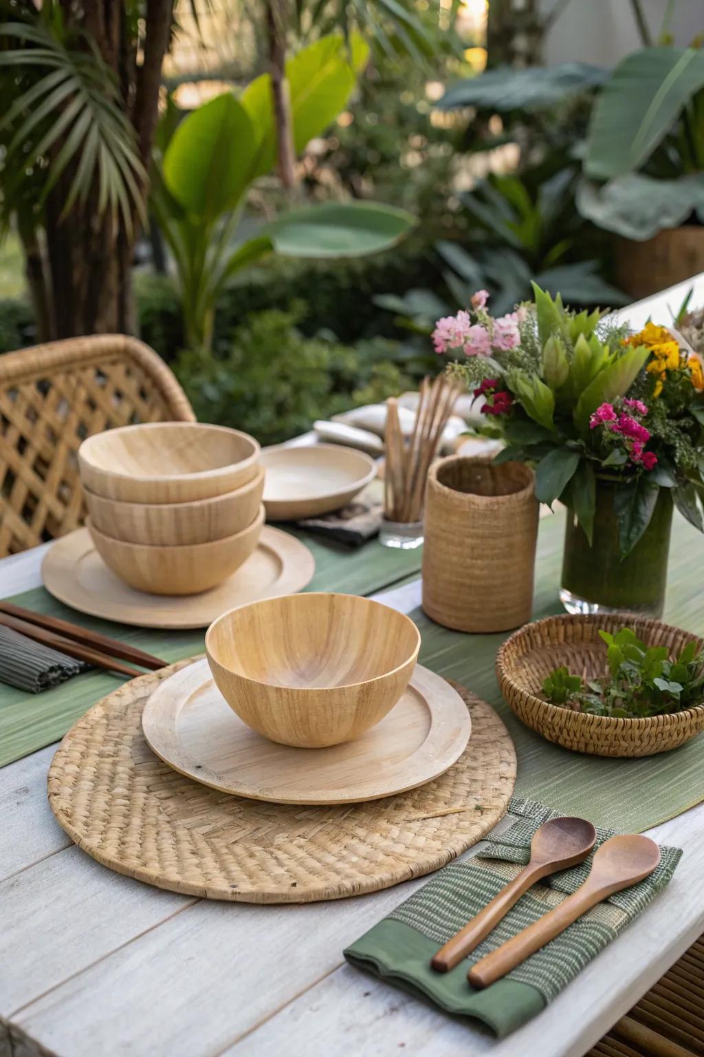 Enjoy eco-friendly eating with nature-friendly tableware.