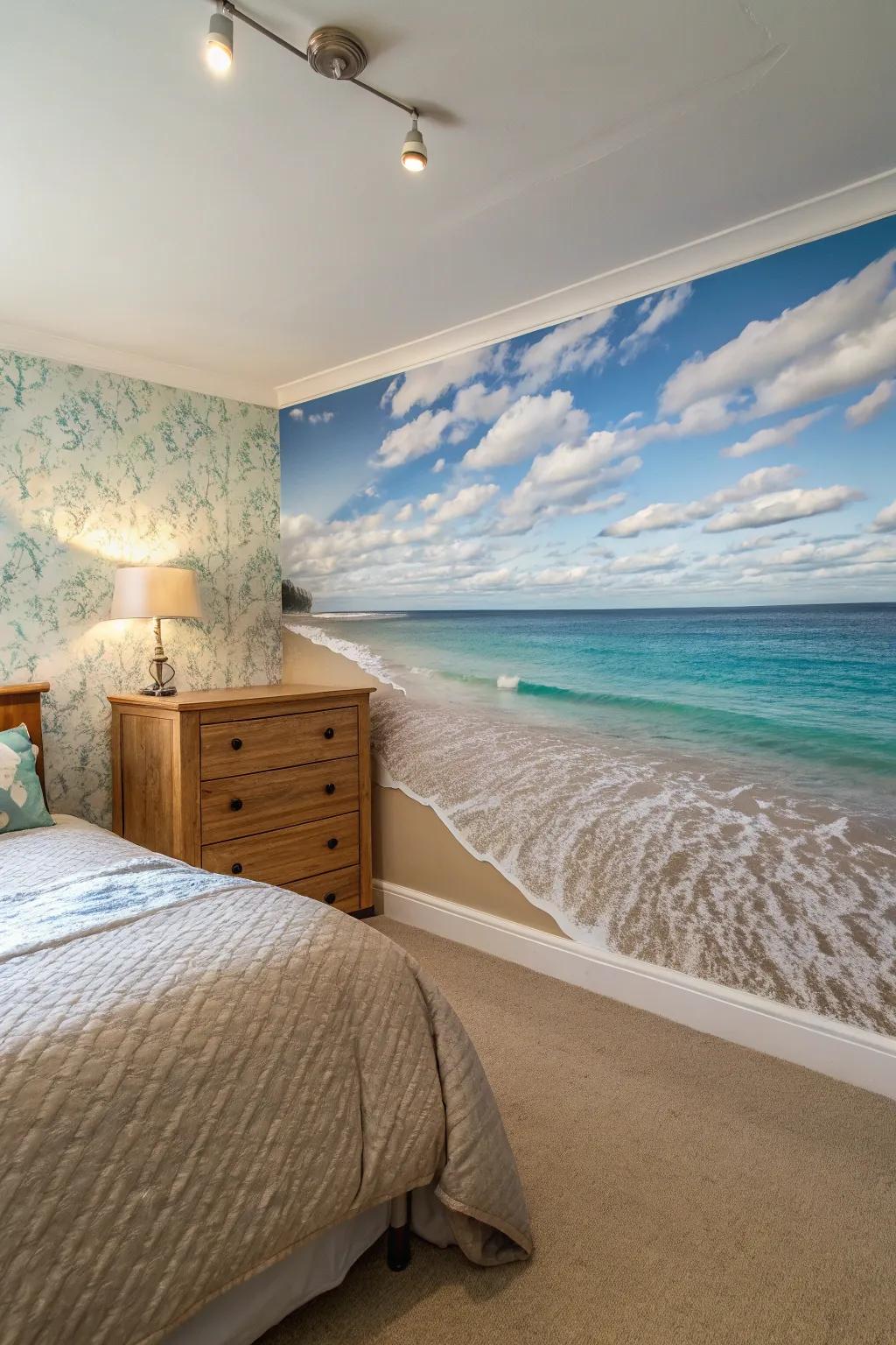 A beach wall art can turn your wall into a window to the ocean.
