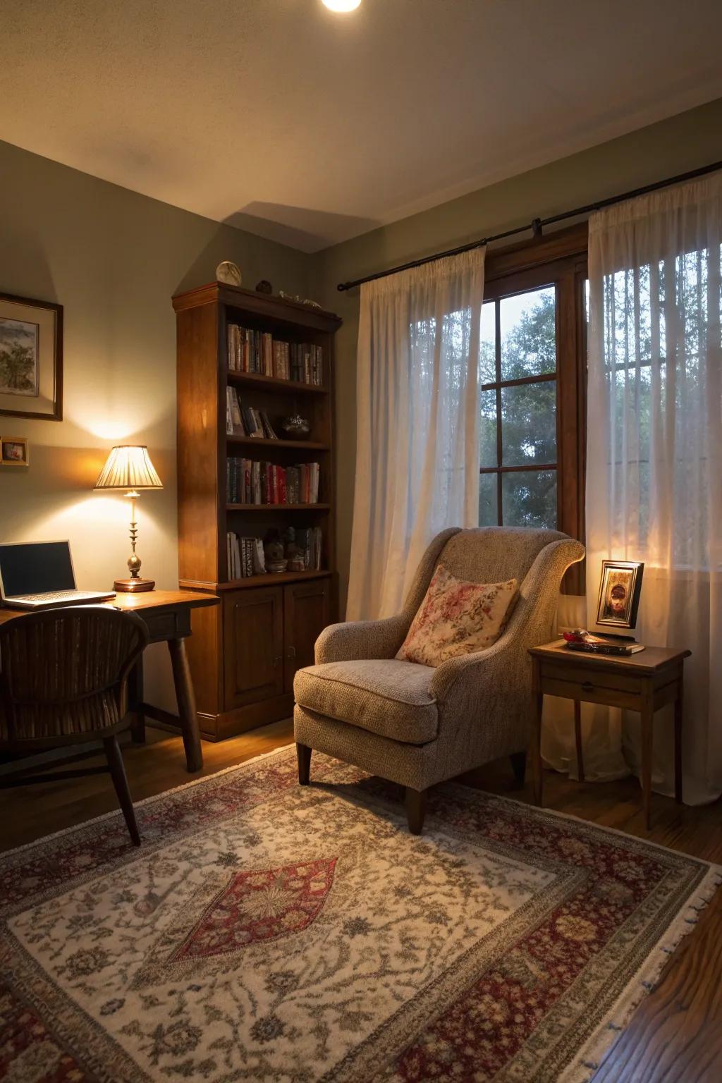 Establish a welcoming atmosphere in your office retreat.