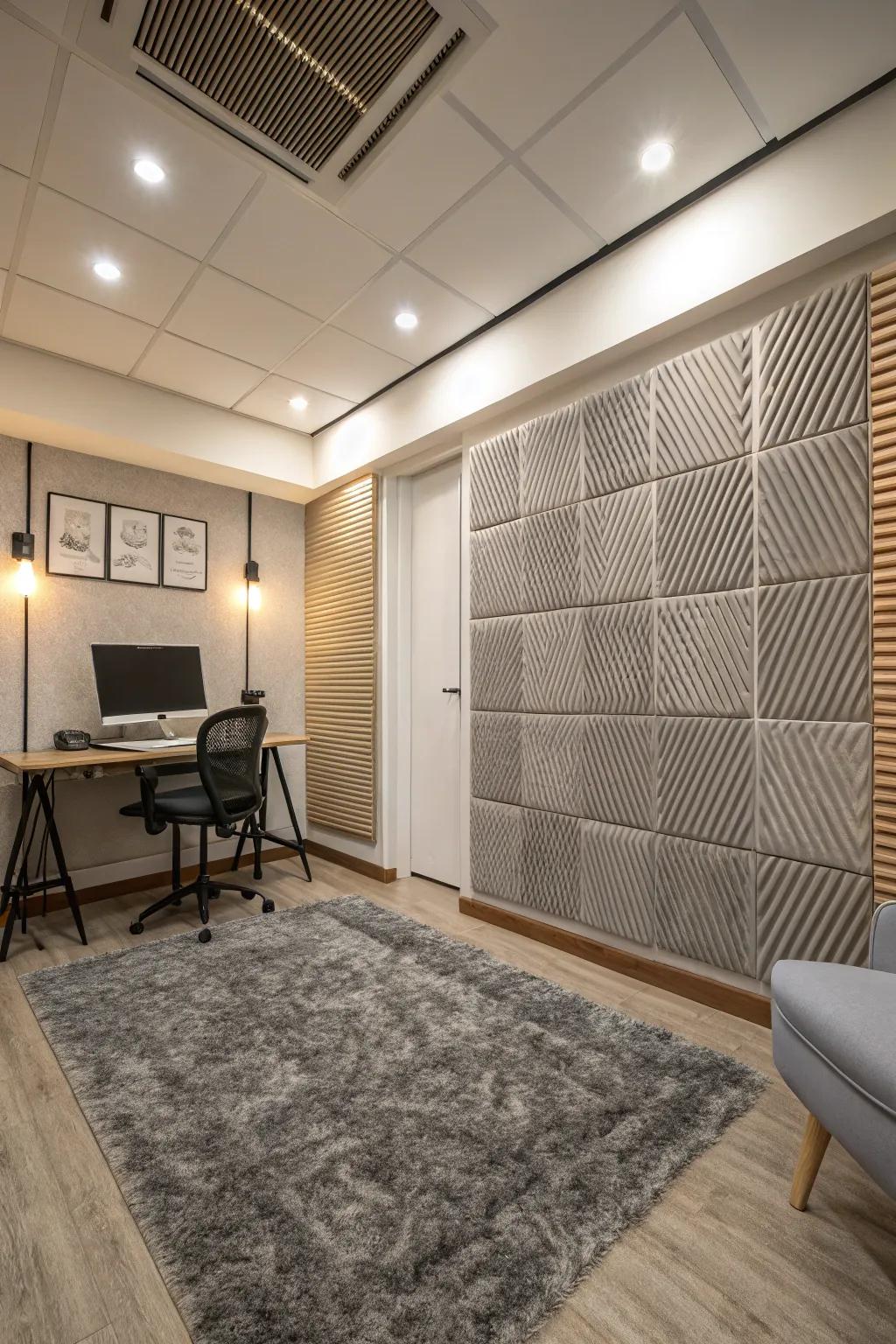 Sound-dampening solutions create a focused workspace.