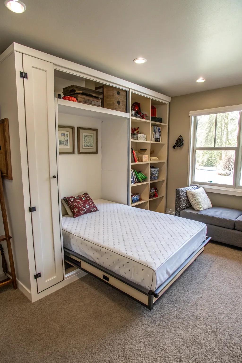 Murphy beds provide flexibility in constricted spaces.