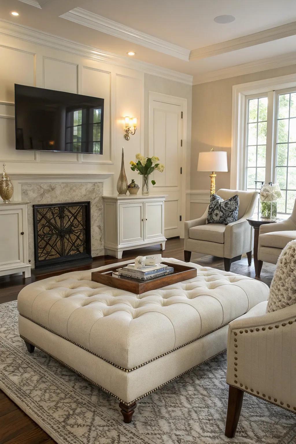 A versatile footrest that blends in seamlessly with any design aesthetic.