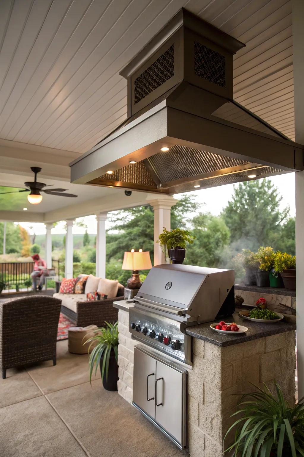 Ceiling-mounted hoods are great for enclosed spaces.