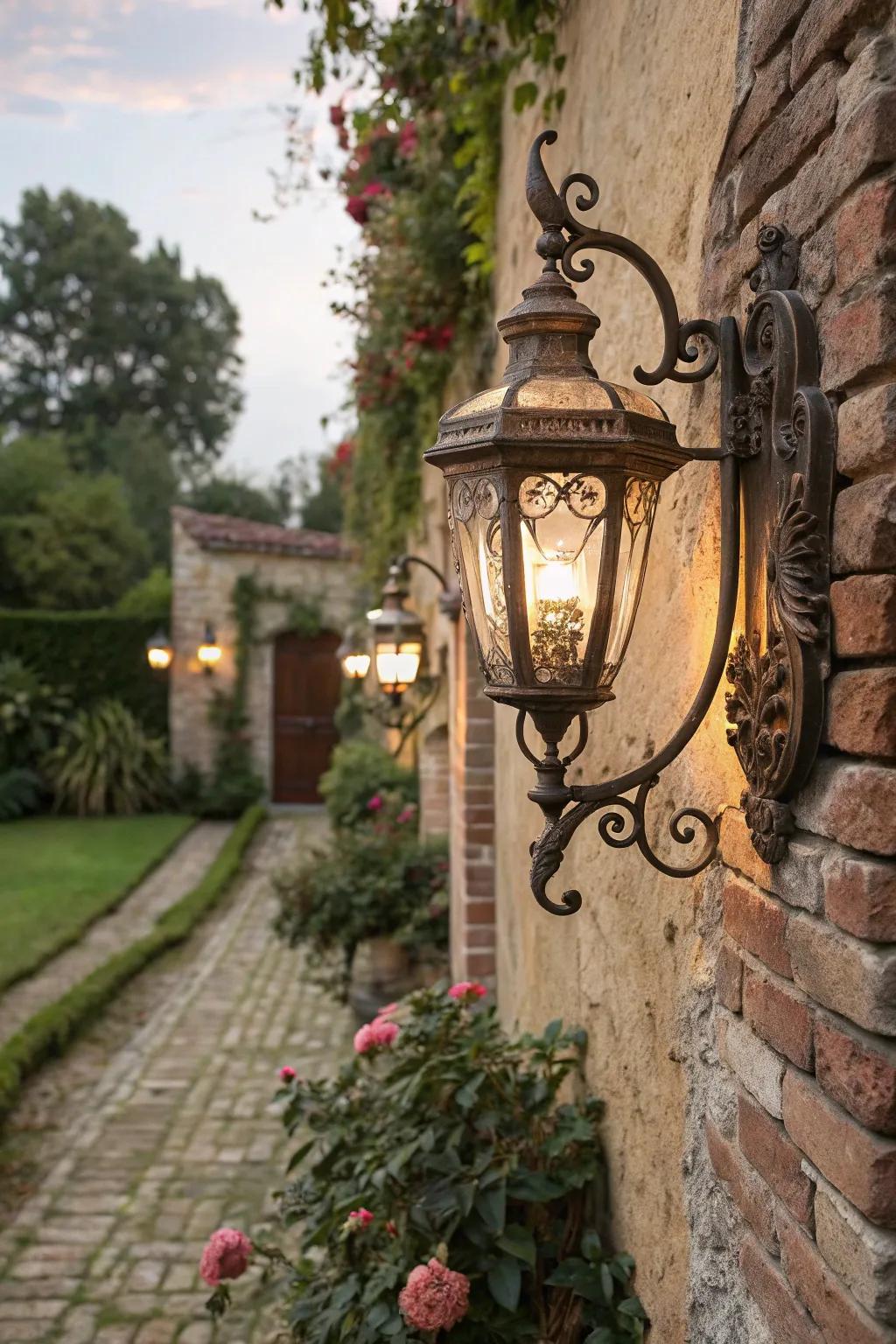 Incorporate timeless elegance with vintage-style lighting.