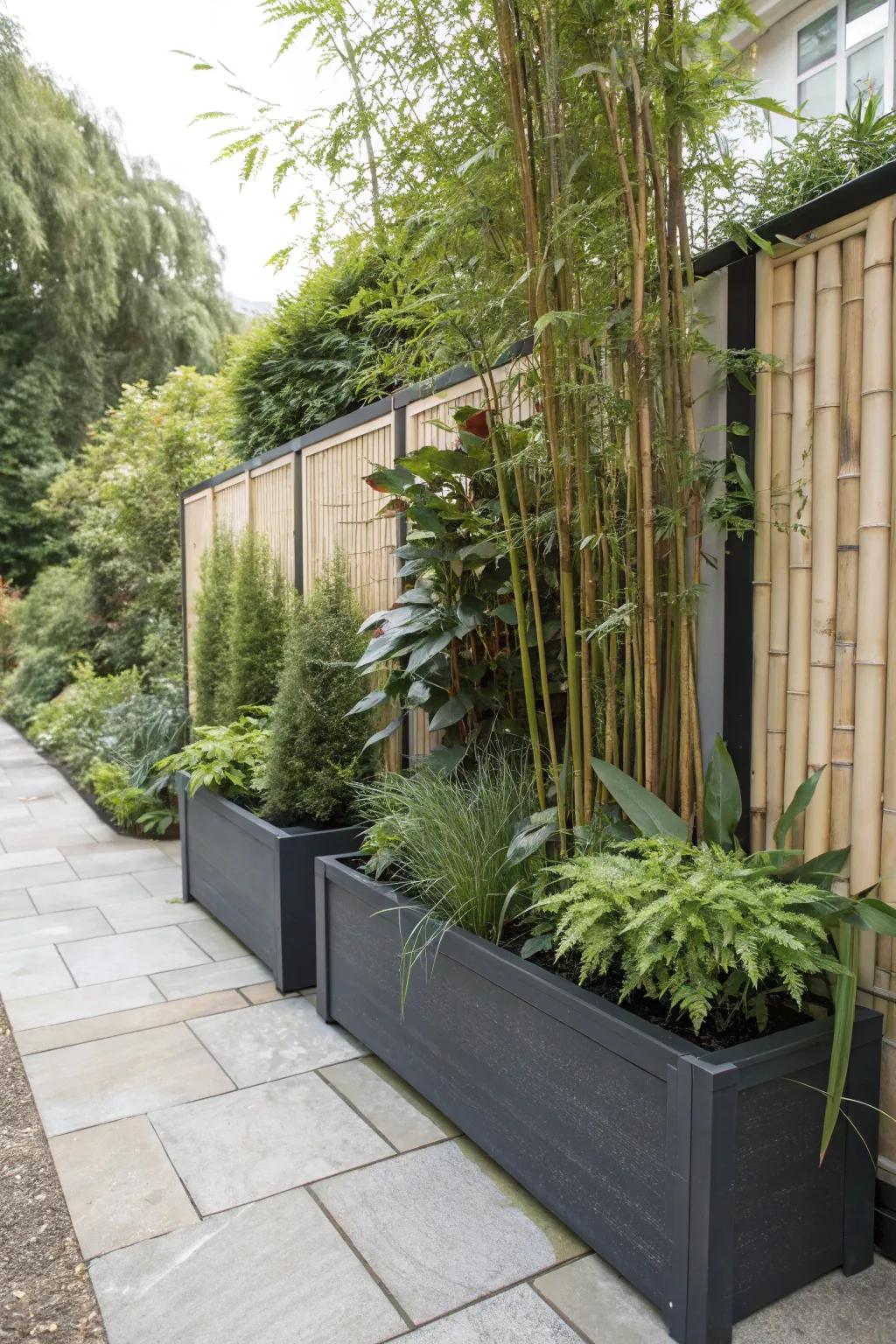 Combine seclusion and beauty through planter screens.