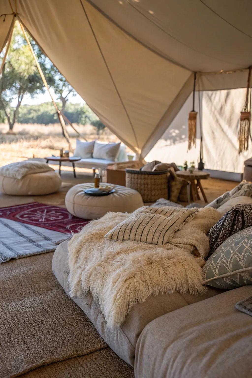 Inviting seating zones foster relaxation and conversation.