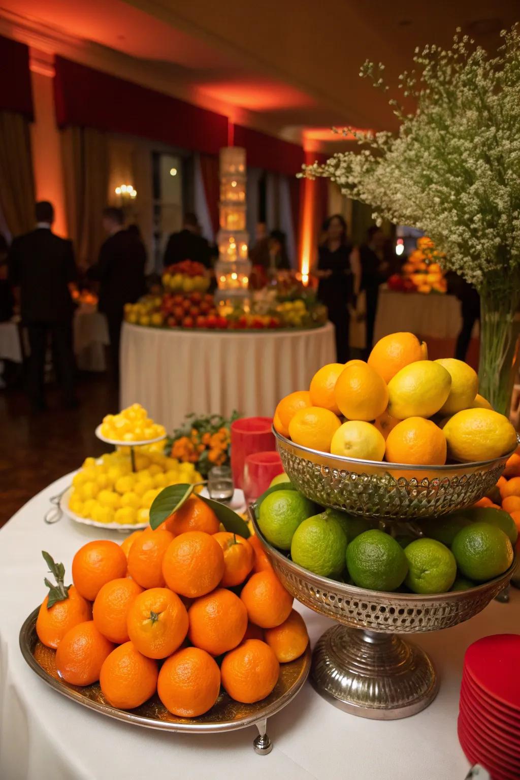 Citrus fruits contributing a refreshing and colorful aspect to the table