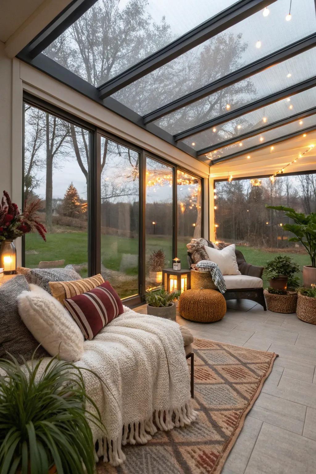 Appreciate your patio year-round through climate-controlled comfort.
