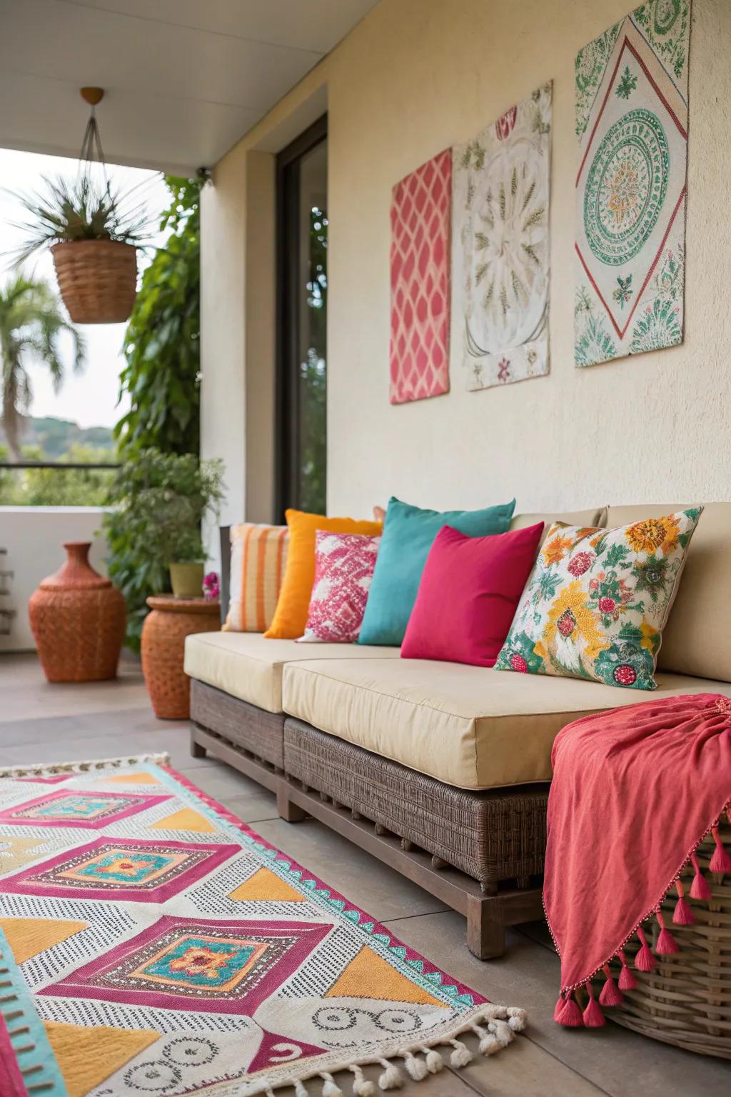 Bestow personal touches with ornamental elements to render your patio inviting.