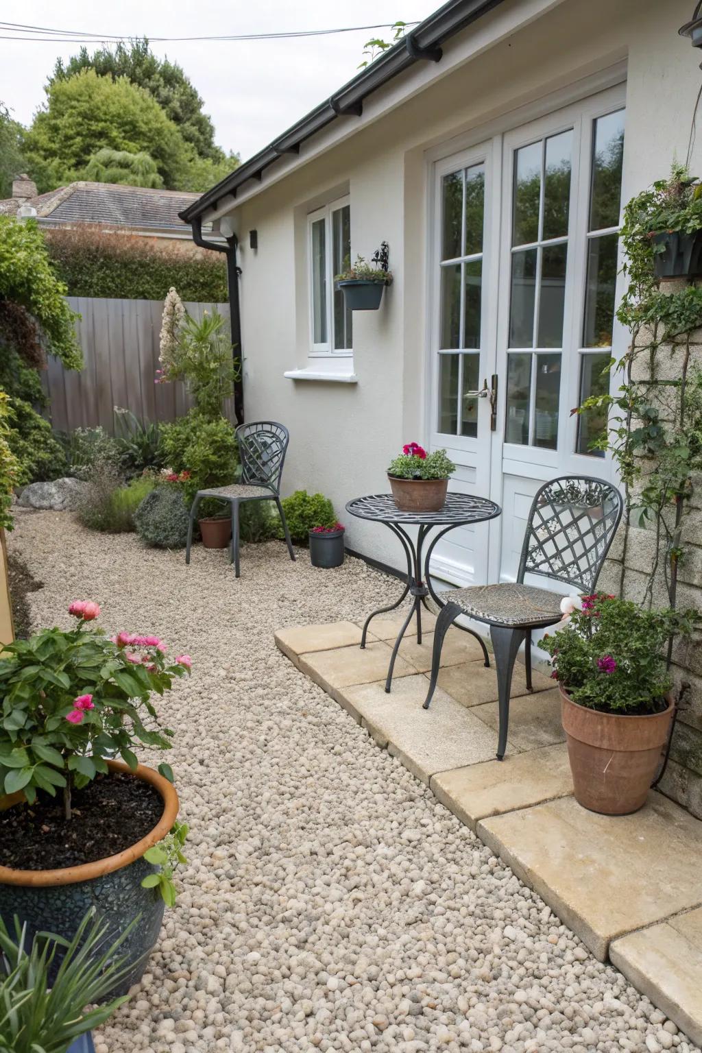 Maximize your side space with a stone patio.