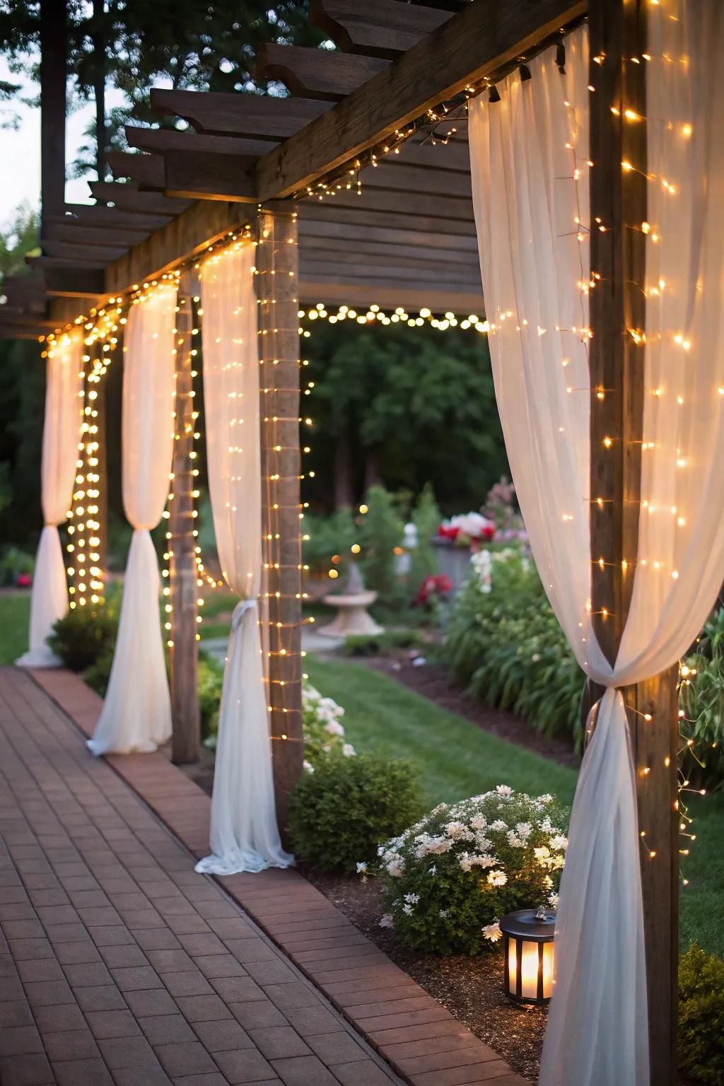Employ curtain lights for privacy and a hint of whimsy.