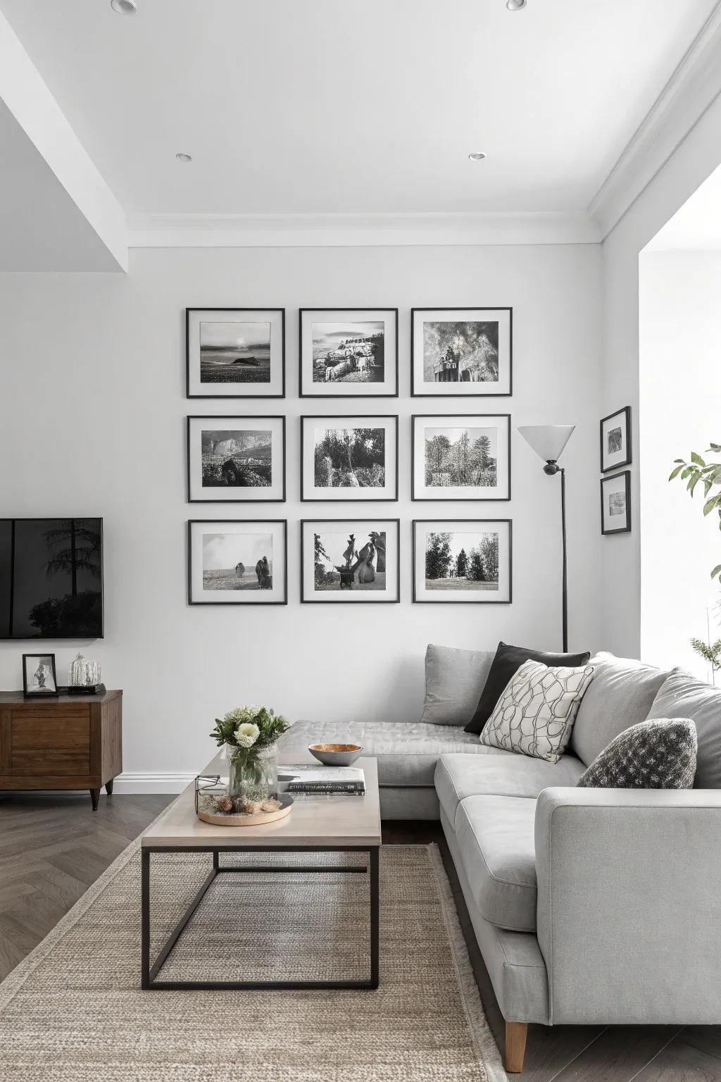 Achieve timeless elegance with a black-and-white photo collage.