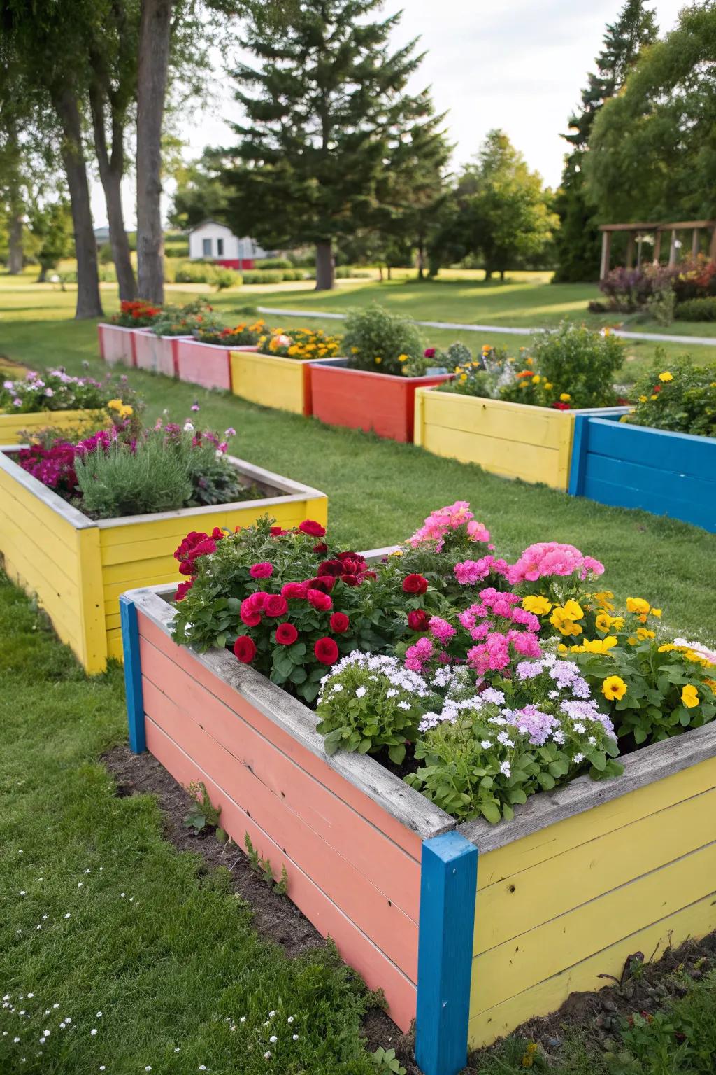 Infuse character into your garden with chromatic raised beds.