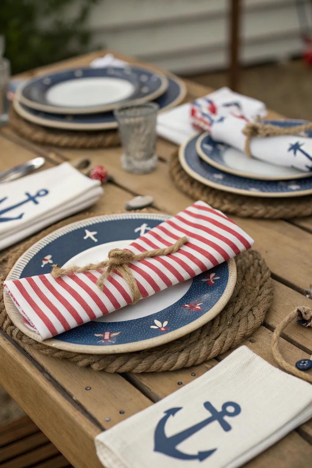 Elevate your event with fashionable seafaring table décor.