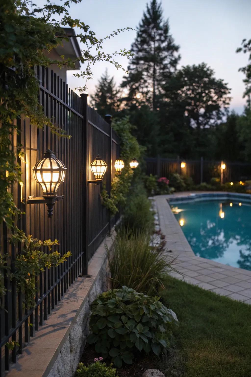 Wall illumination augments both safety and the surrounding atmosphere.