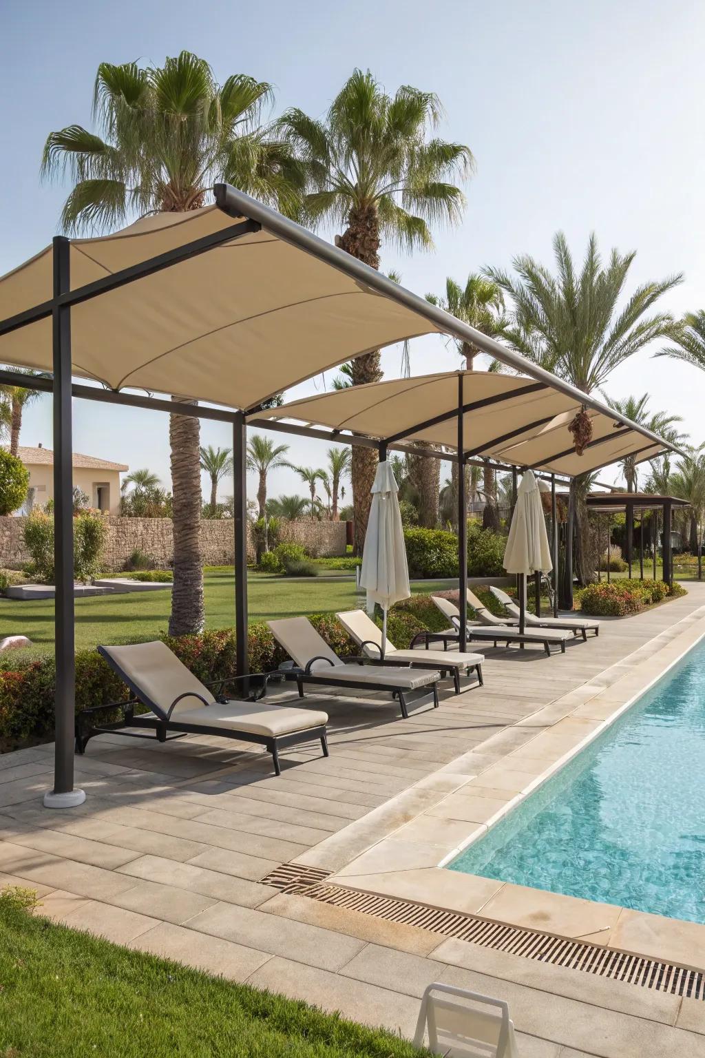Changeable shades allow for versatile sun defense throughout the day.