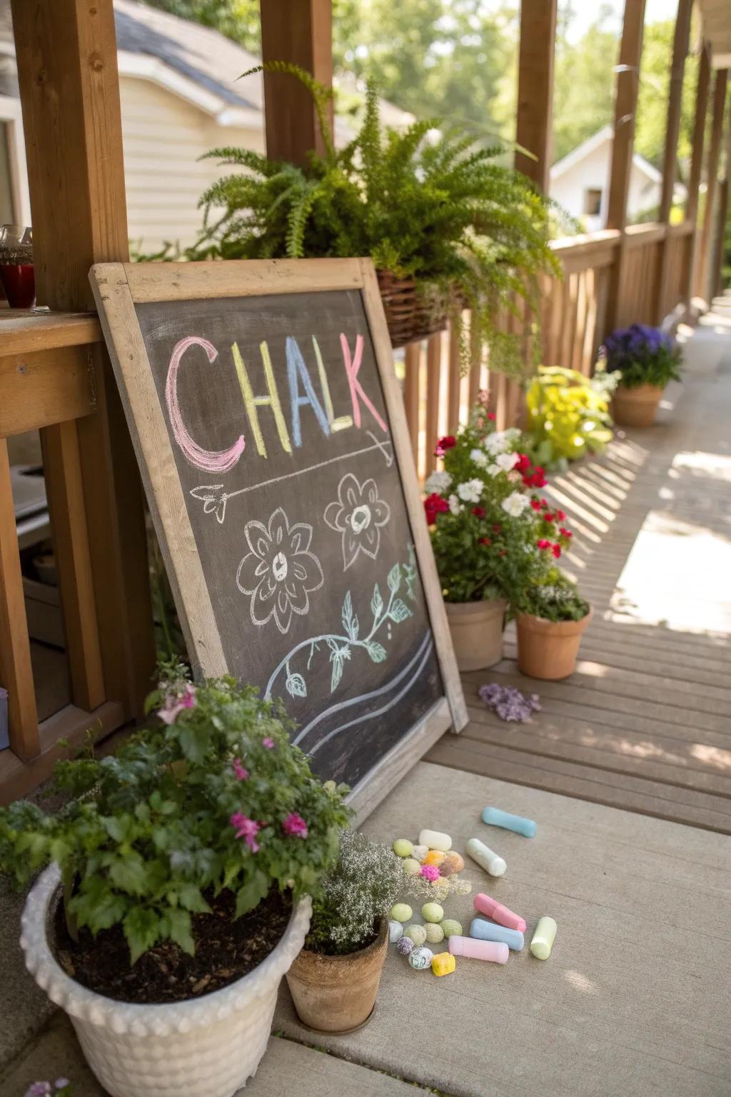 A flexible chalkboard board ideal for dynamic messages.