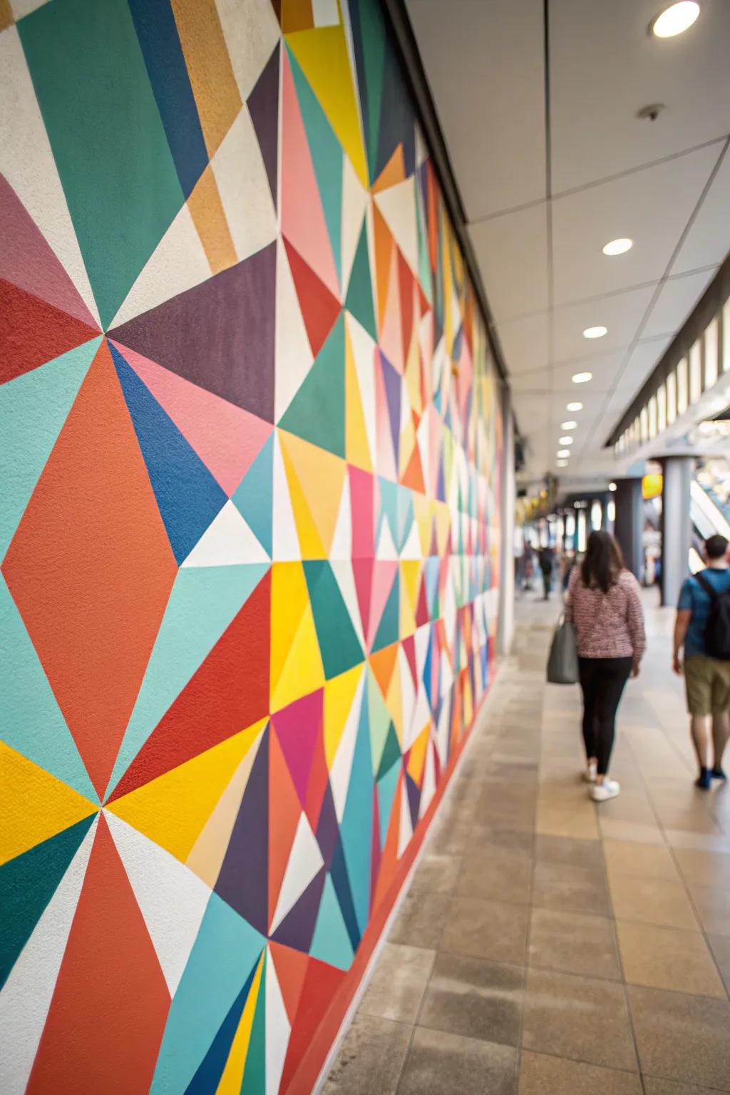 Abstract configurations transform walls into enthralling art segments.