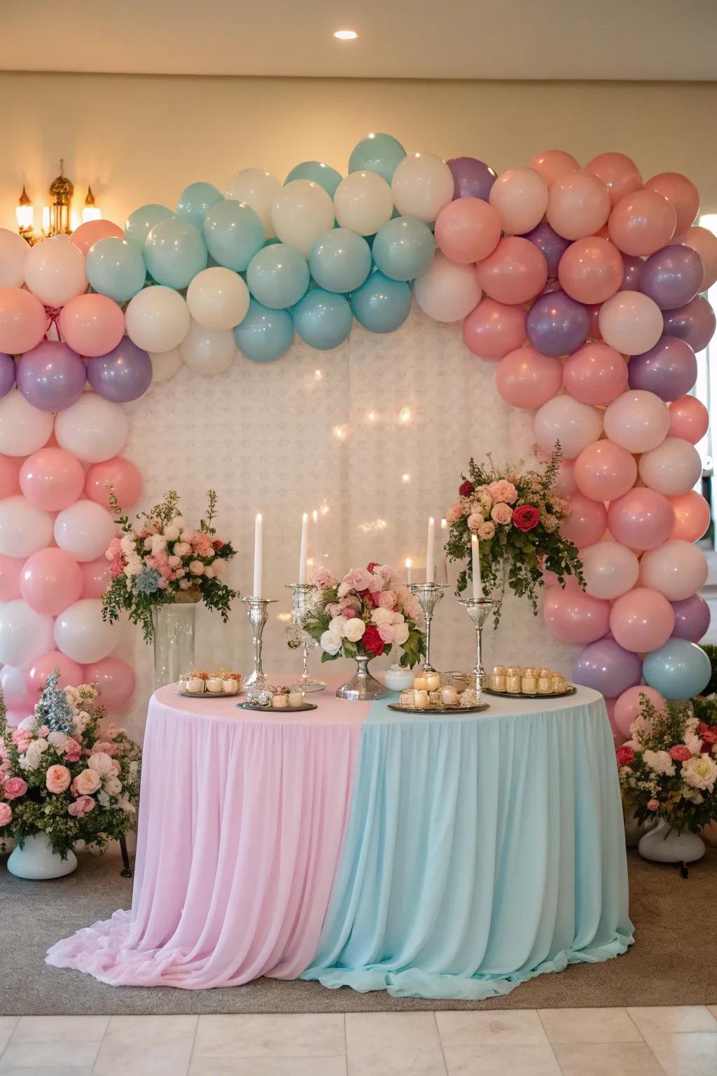 Oversized spheres inject amusement and charisma into your dance decorations.