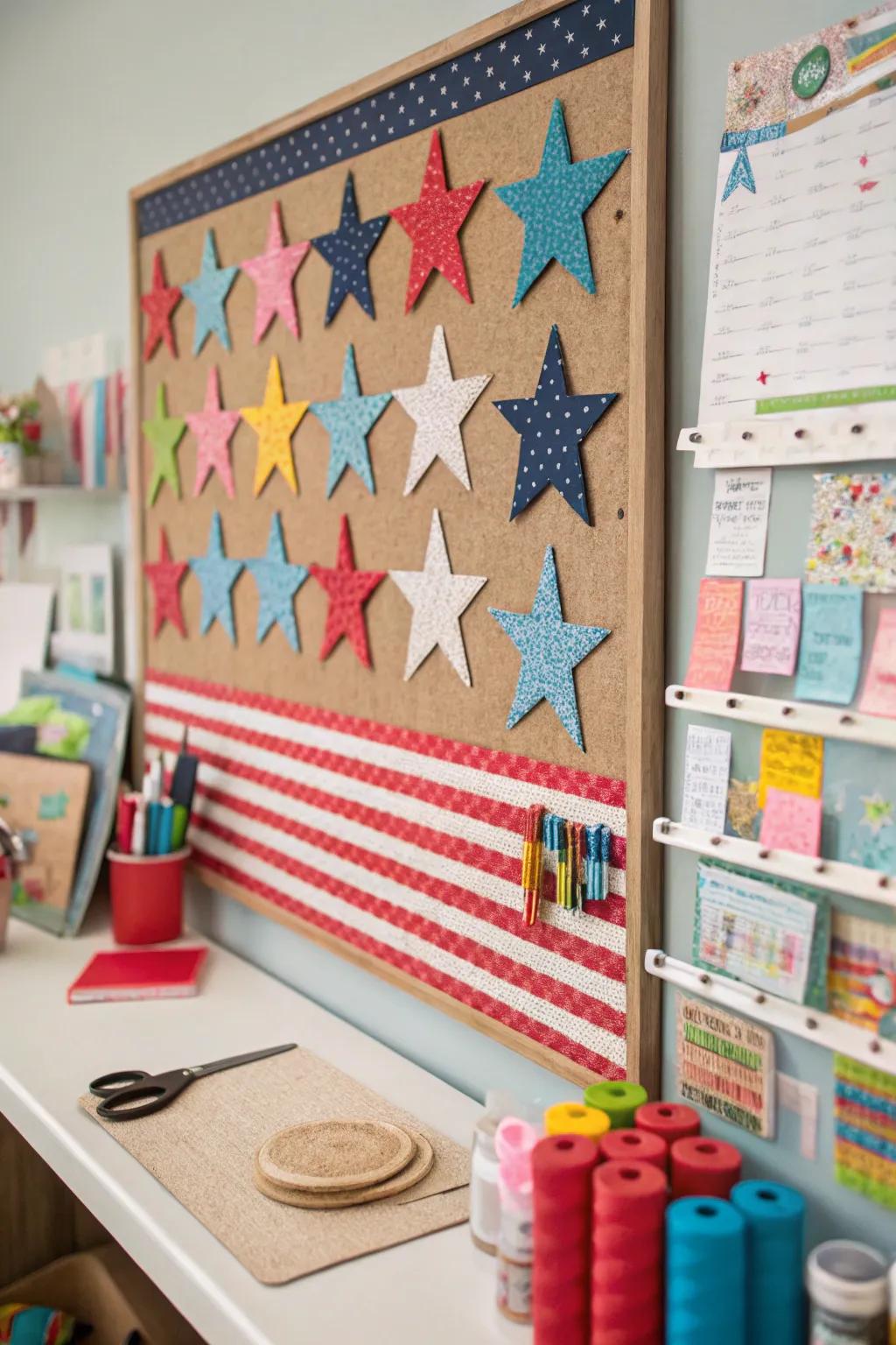 Artful stars and stripes for a bespoke hint.