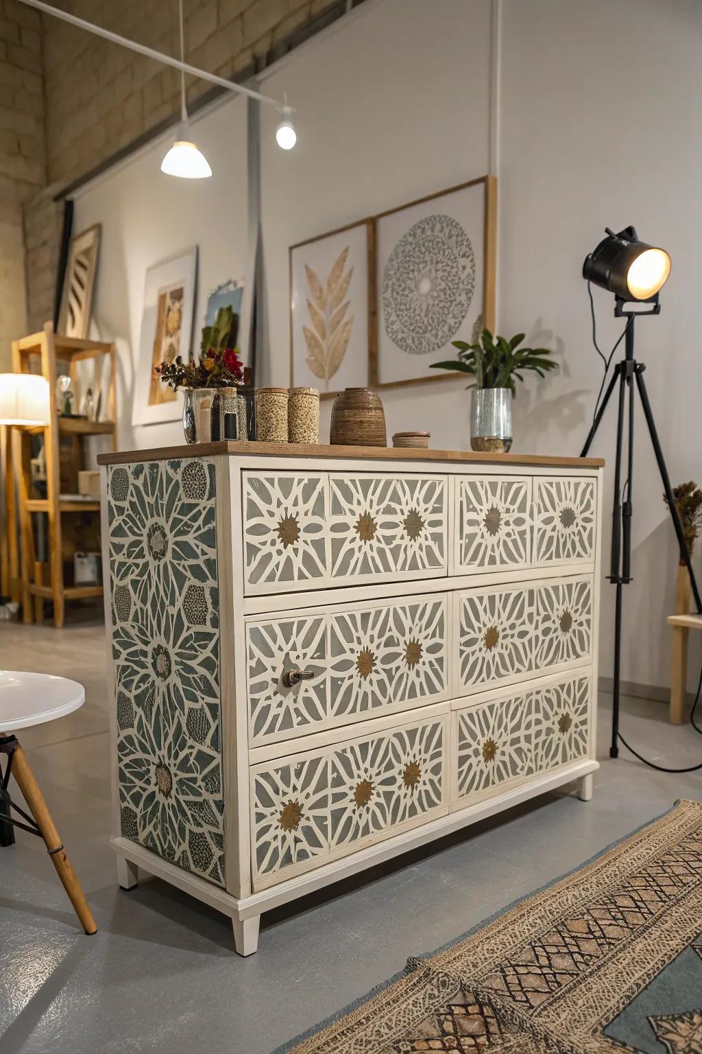 Template drawings introduce an artistic aspect to your furniture.