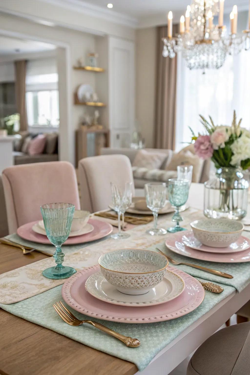 Pastel shades develop a calming environment.