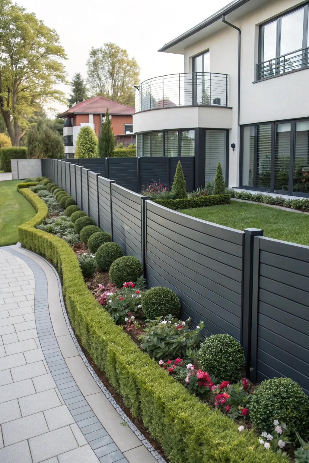 Curved facades inject a fluid, dynamic feel into your fence design.