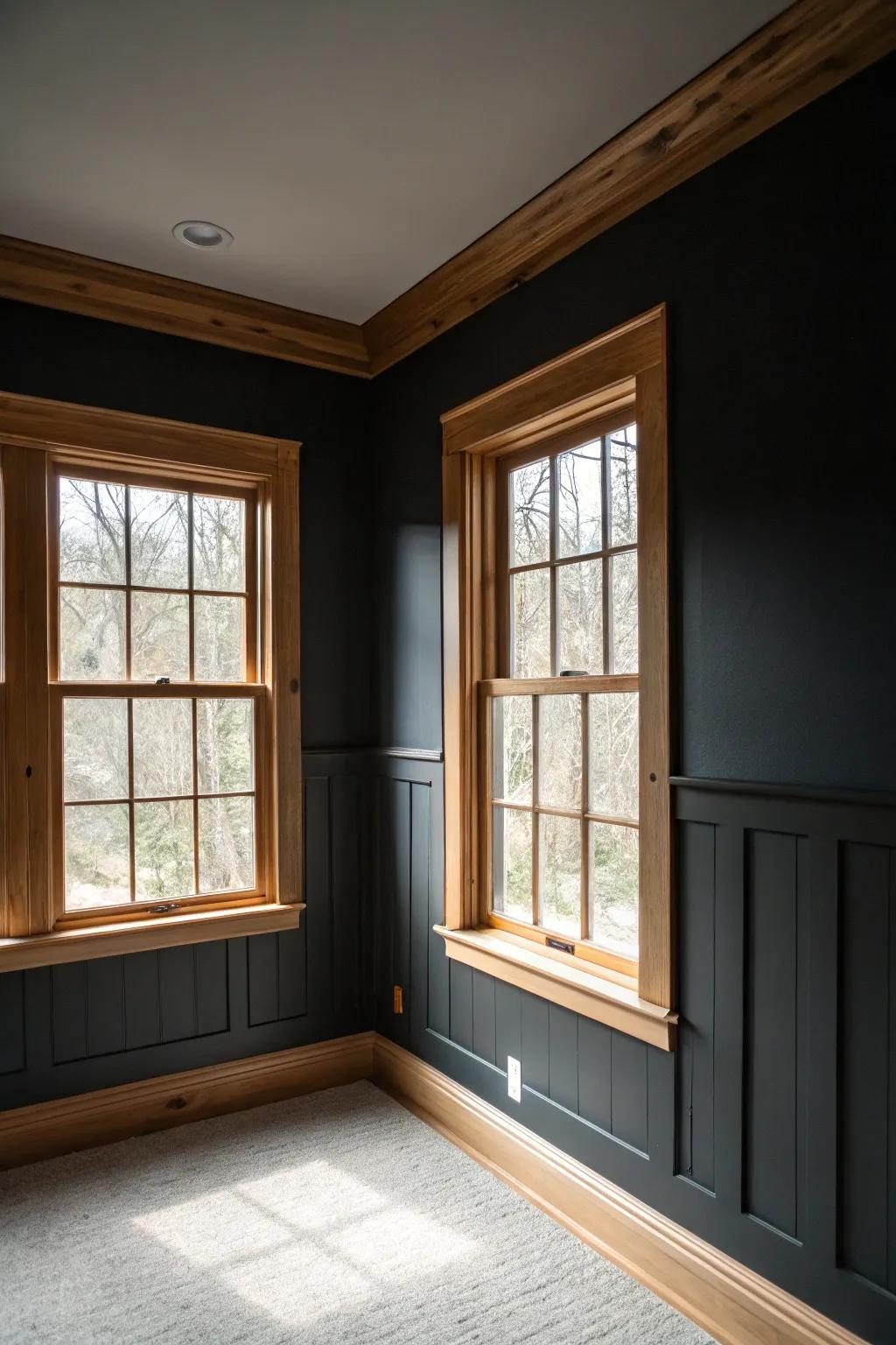 Complementary tones emphasize the beauty of timber.