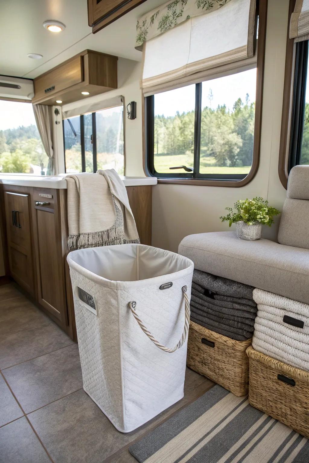 An embellishing receptacle that brings style to the RV interior.