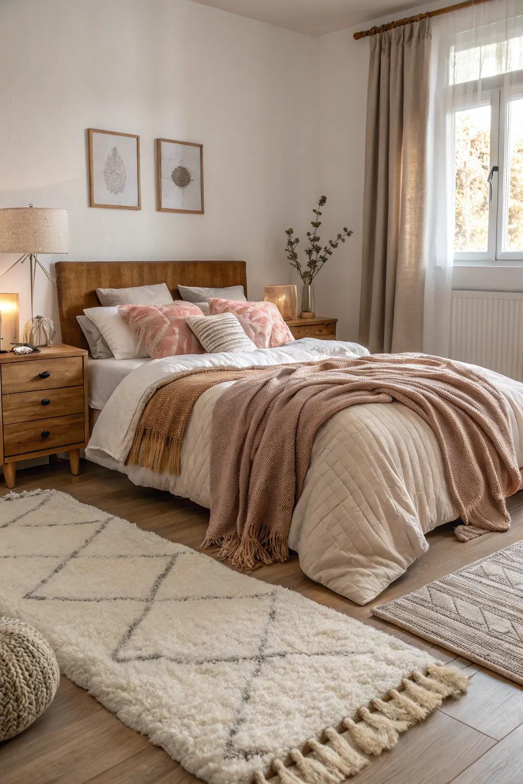 Layers of texture for a warm and inviting boudoir.