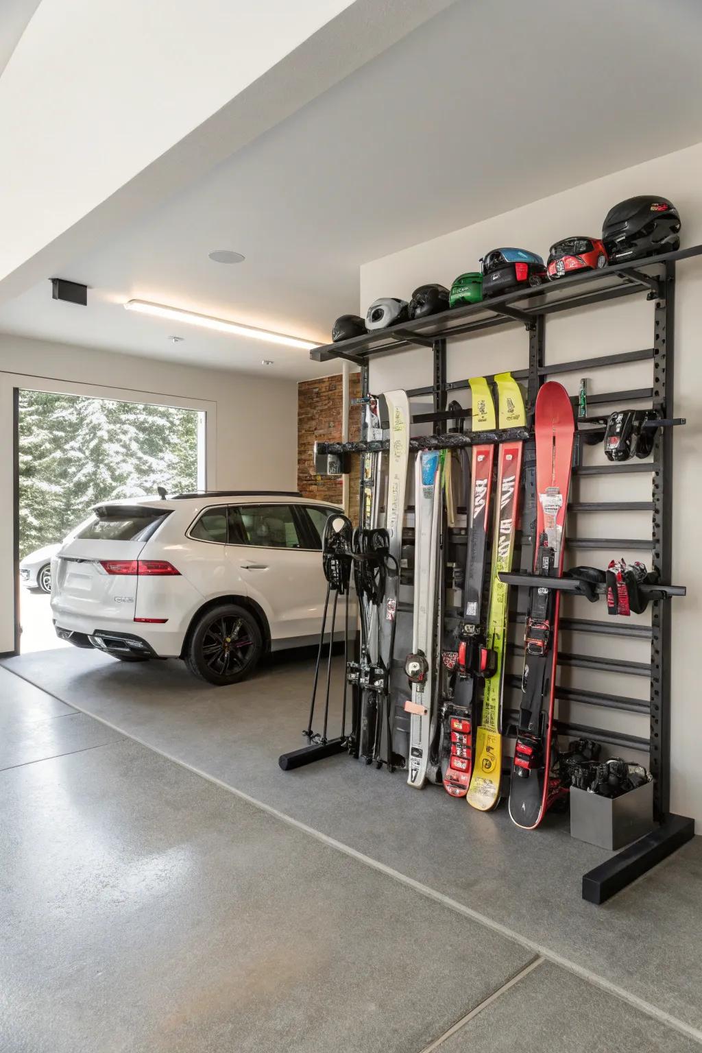 Adjustable systems provide the flexibility needed for varied ski storage solutions.