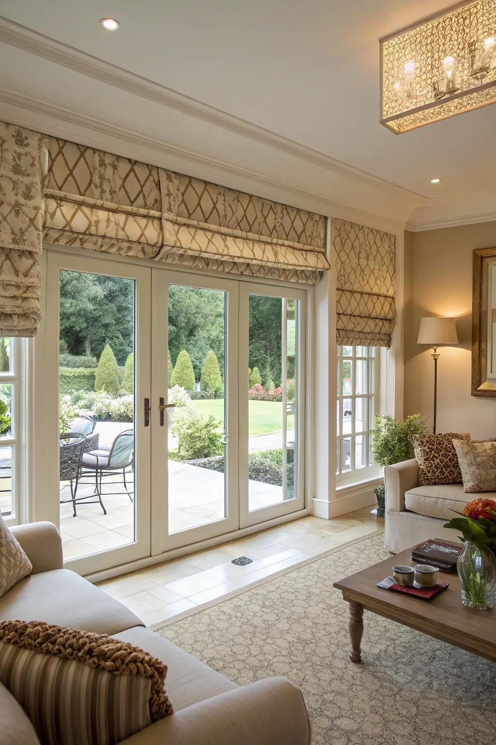 Pull-up shades add texture and sophistication.